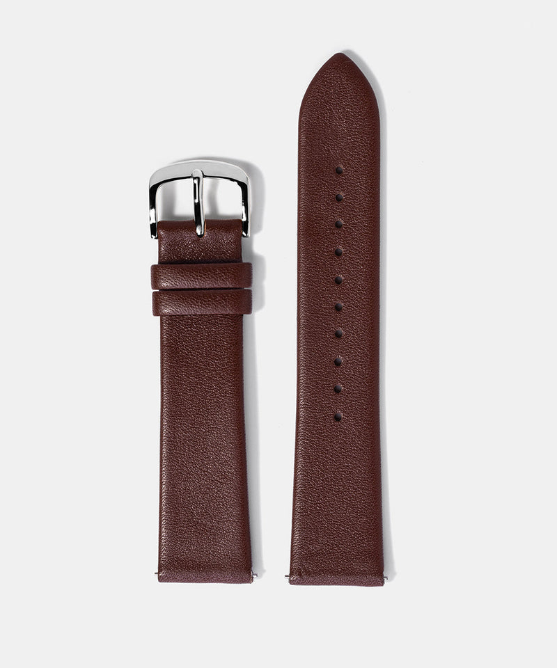 M01 Silver Brown Leather - Monofore - 20MM