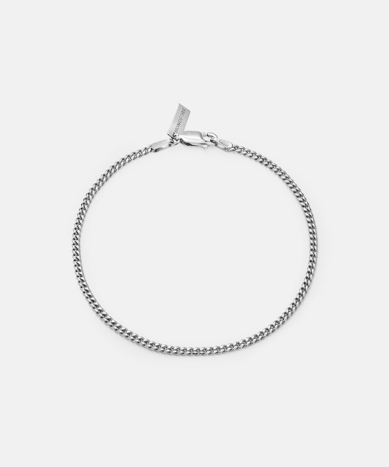 Curb Bracelet Thin Silver