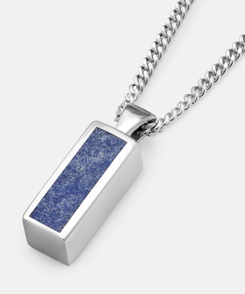 Block Lapis Pendant Silver