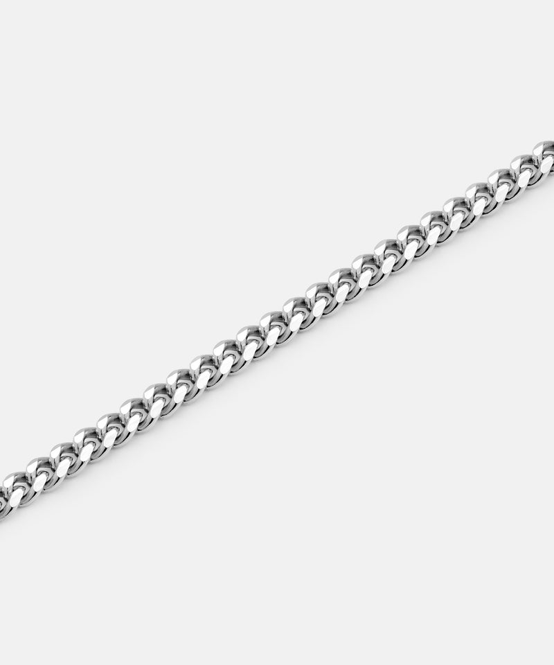 Curb Bracelet Thin Silver