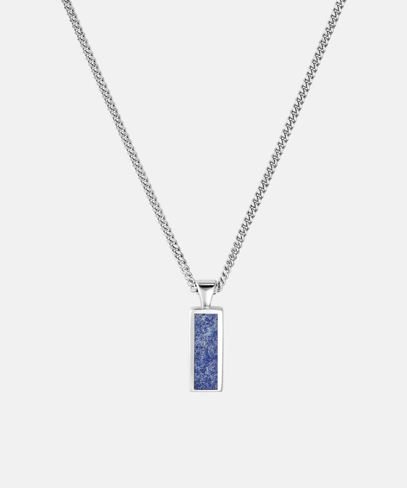 Block Lapis Pendant Silver